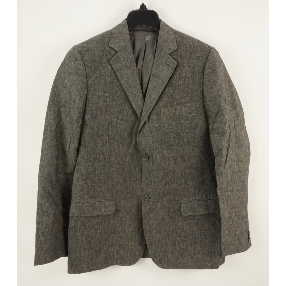 AB Abbigliamento Italy 100% Linen Lightweight Woven Gray Jacket Men's EU 54 Slim